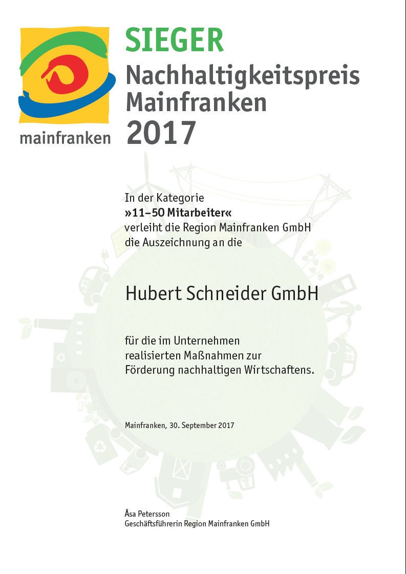 Sieger Nachhaltigkeitspreis Mainfranken 2017